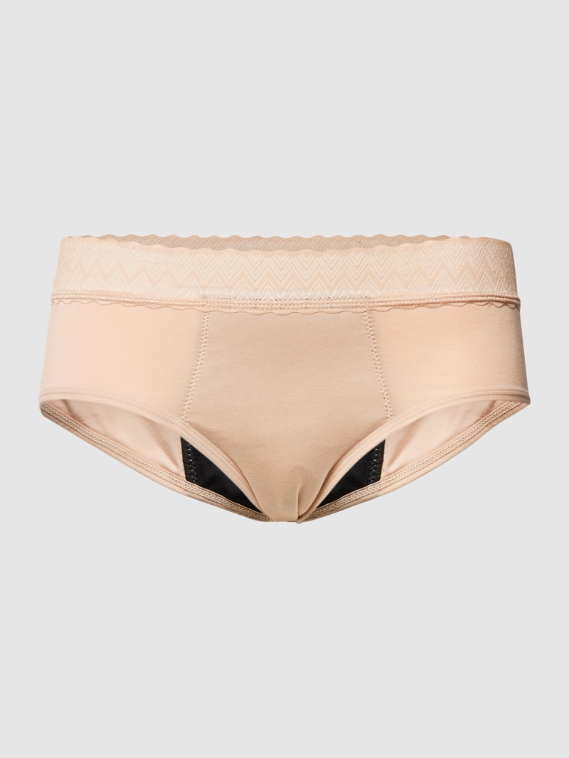 Perioden-Slip mit Zier-Bund in beige