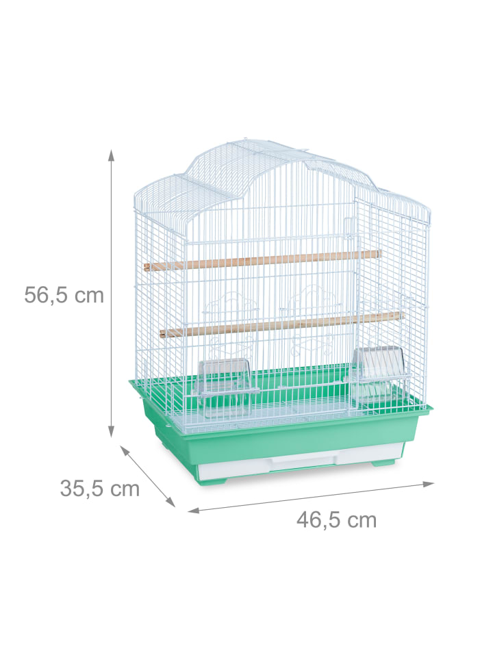 relaxdays Vogelkäfig in Grün - (B)46,5 x (H)56,5 x (T)35,5 cm günstig kaufen onesize