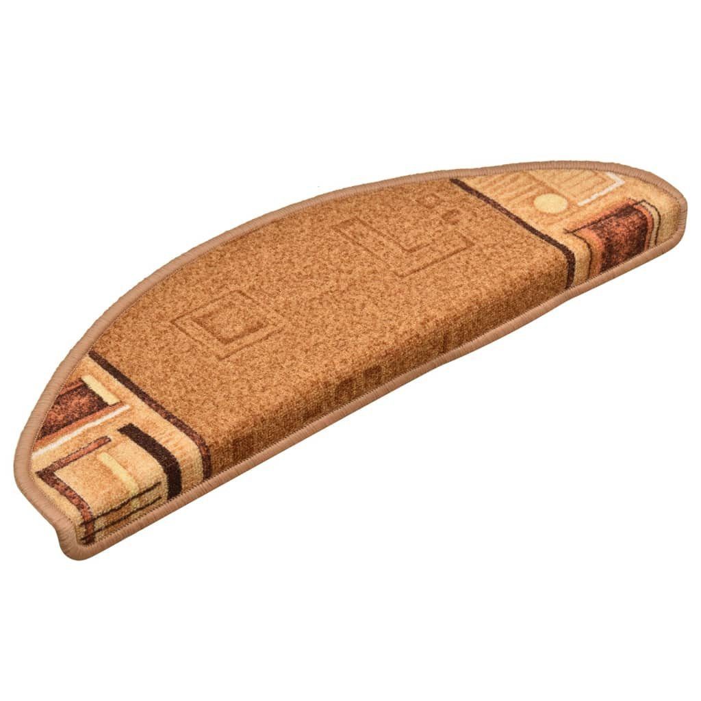 Stufenmatte Treppenmatten Selbstklebend 15 Stk. Beige 65x21x4 cm, vidaXL, Rechteckig, Höhe: 4 mm