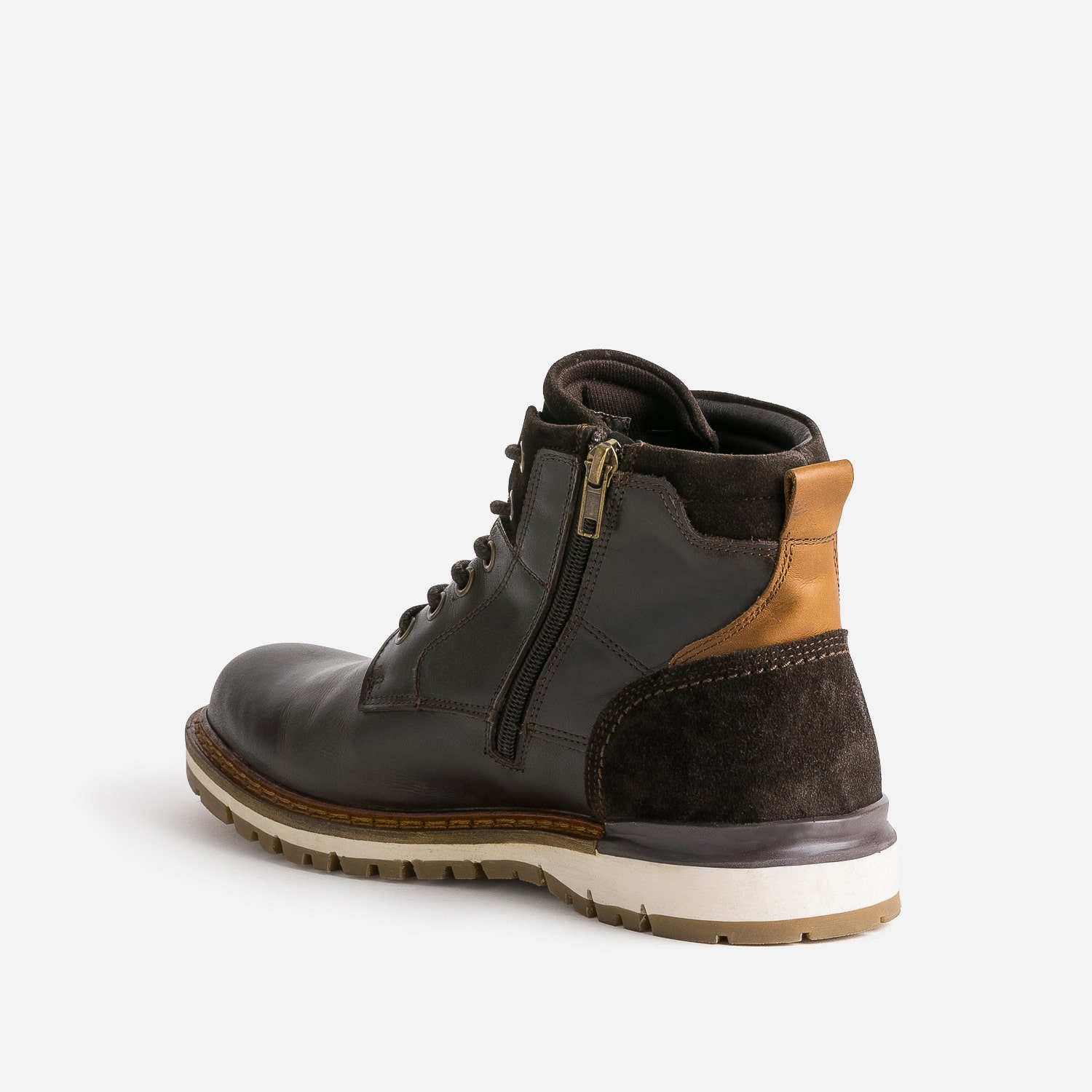 Boots à lacet marron foncé en cuir