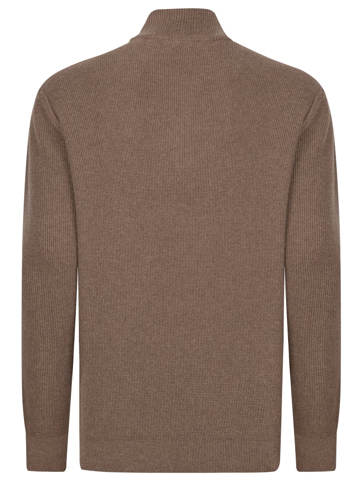Felix Hardy Stehkragen Halber Reißverschluss Pullover in braun günstig kaufen