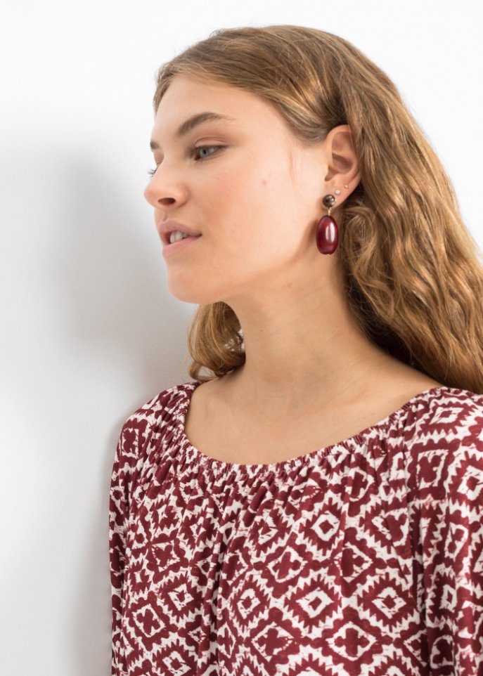 Longshirt mit weitem Ausschnitt