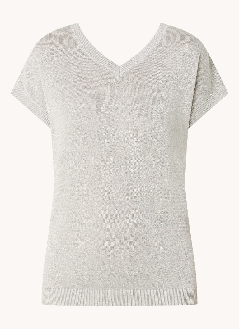 Beaumont Dion top with lurex and V-neck