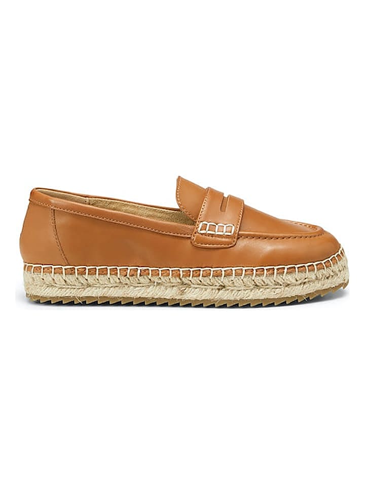 Marc O'Polo Shoes Leder-Espadrilles in Hellbraun günstig kaufen 41