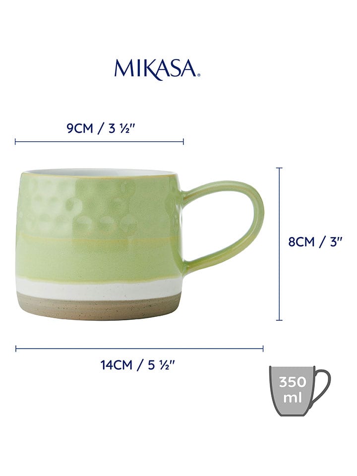 Mikasa 2er-Set: Tassen in Grün/ Grau - 320 ml günstig kaufen onesize