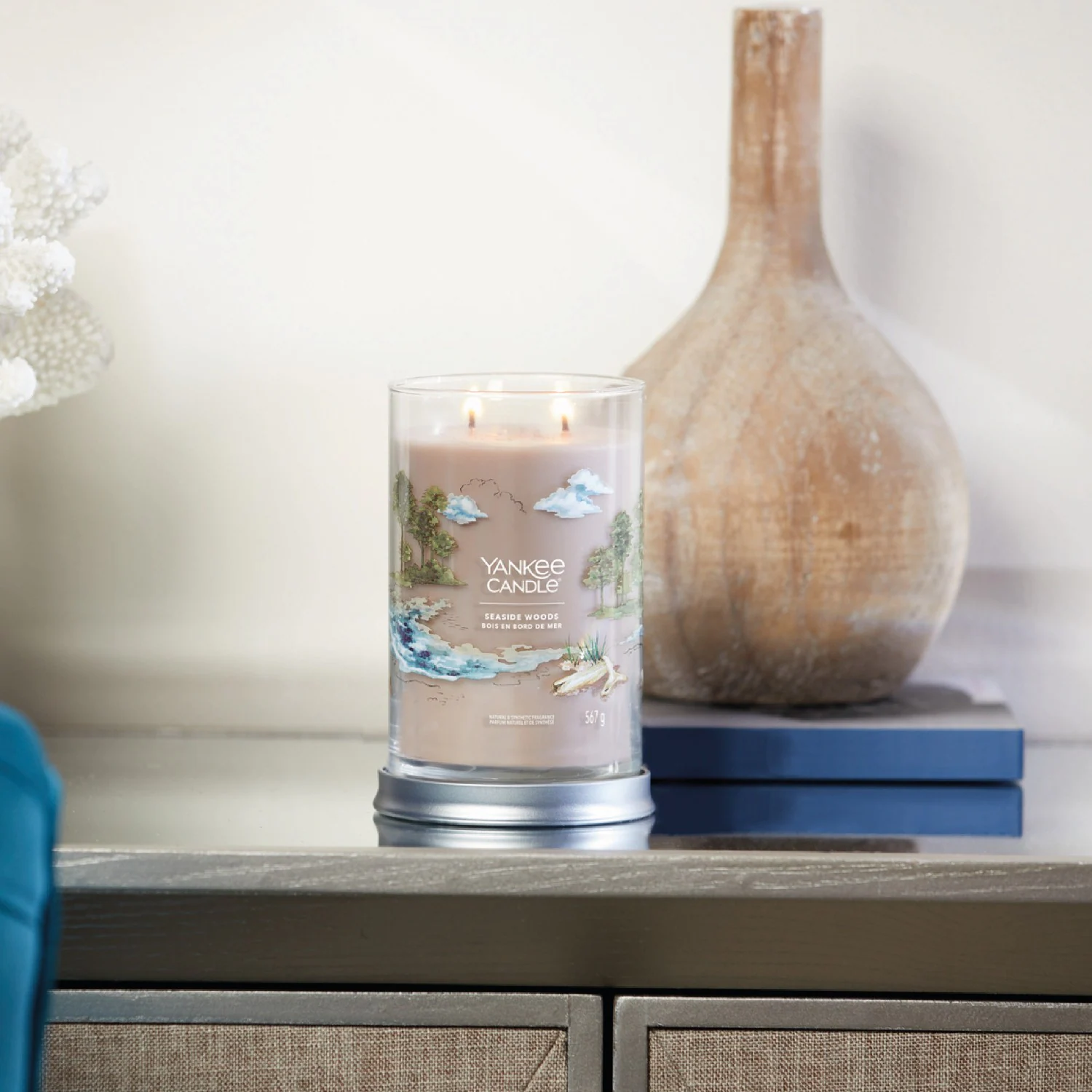 Vaso grande de madera con vista al mar de YANKEE CANDLE