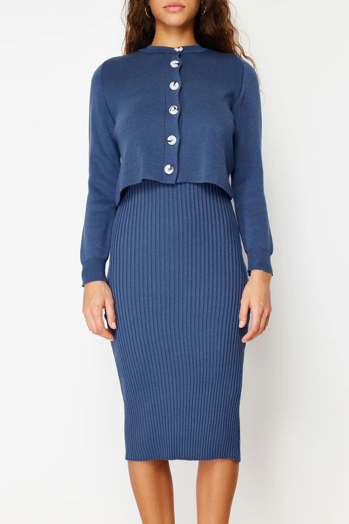Trendyol Collection  Indigo-Einfarbig TWOSS23EL00738