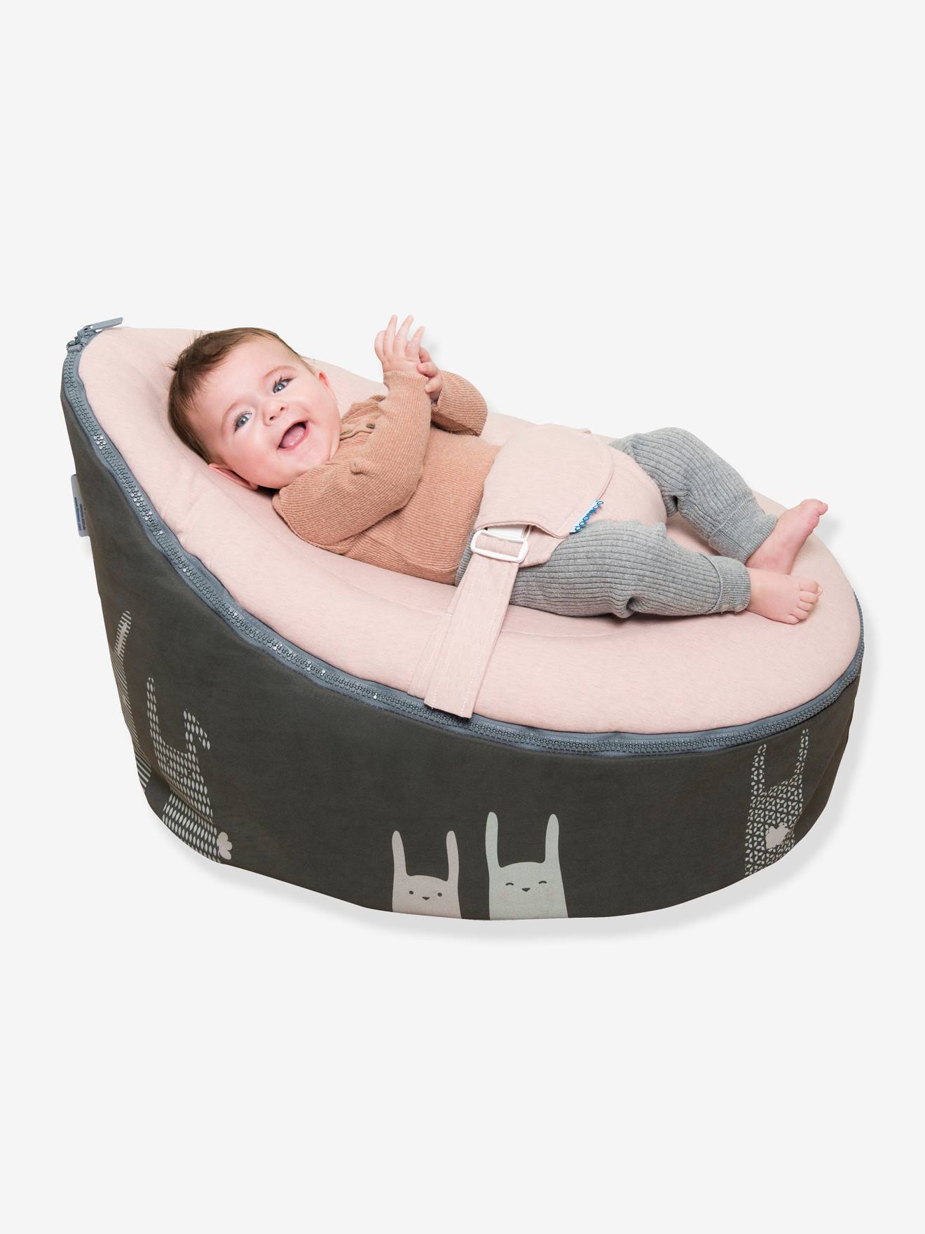 Transat et pouf Doomoo Nid BABYMOOV rabbit pink