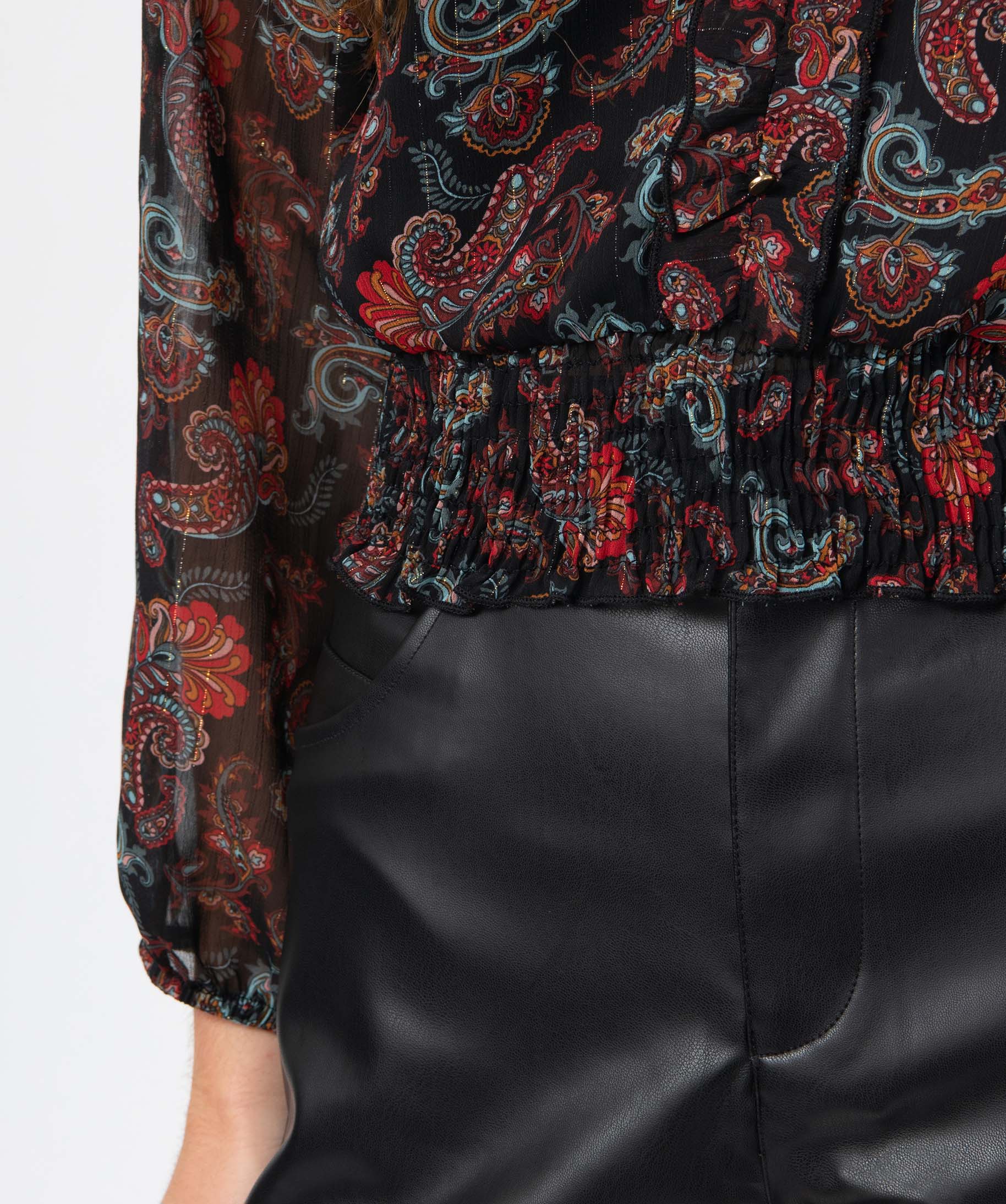 Blouse femme en voile à motif cachemire imprime | GEMO