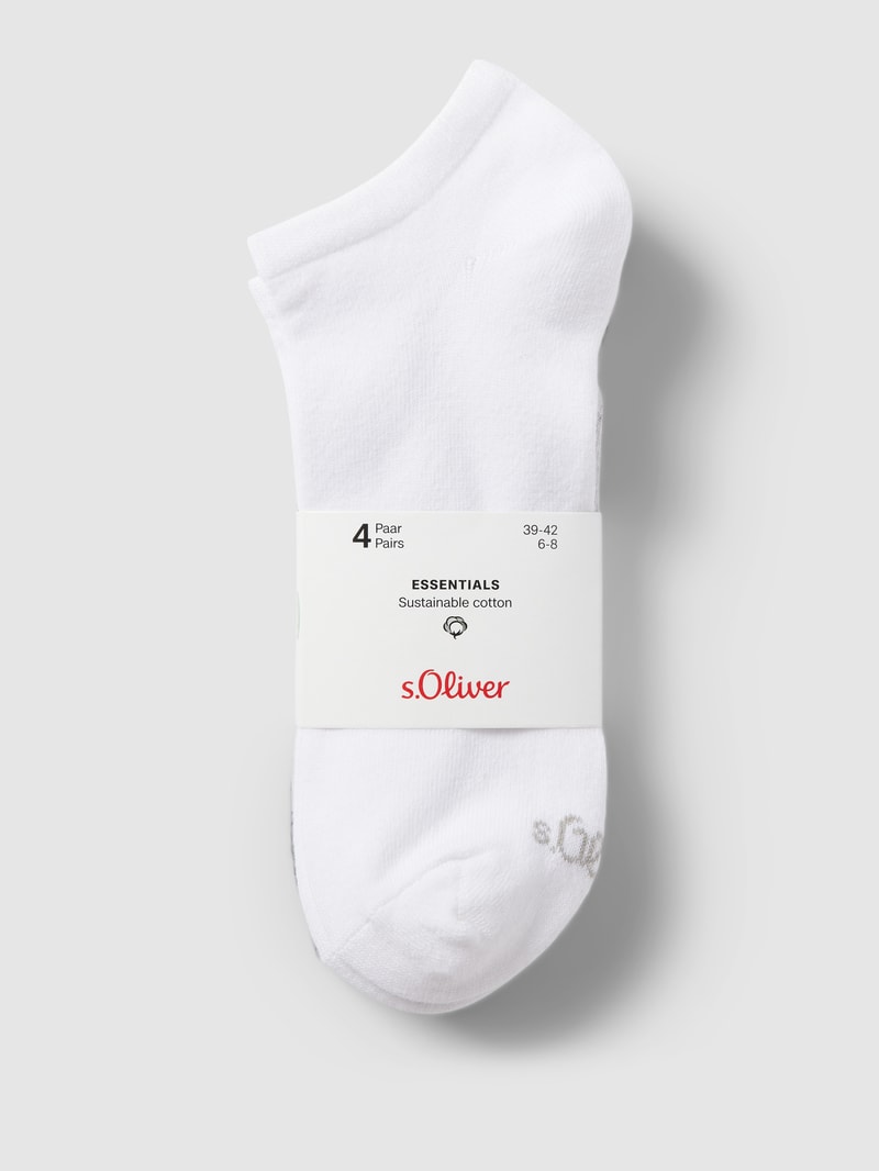 Sneakersocken mit Stretch-Anteil im 4er-Pack in hellgrau