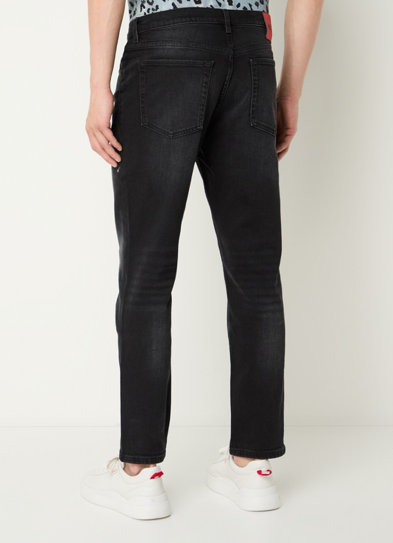Blugi HUGO BOSS 634 slim fit cu imprimeu colorat distressed