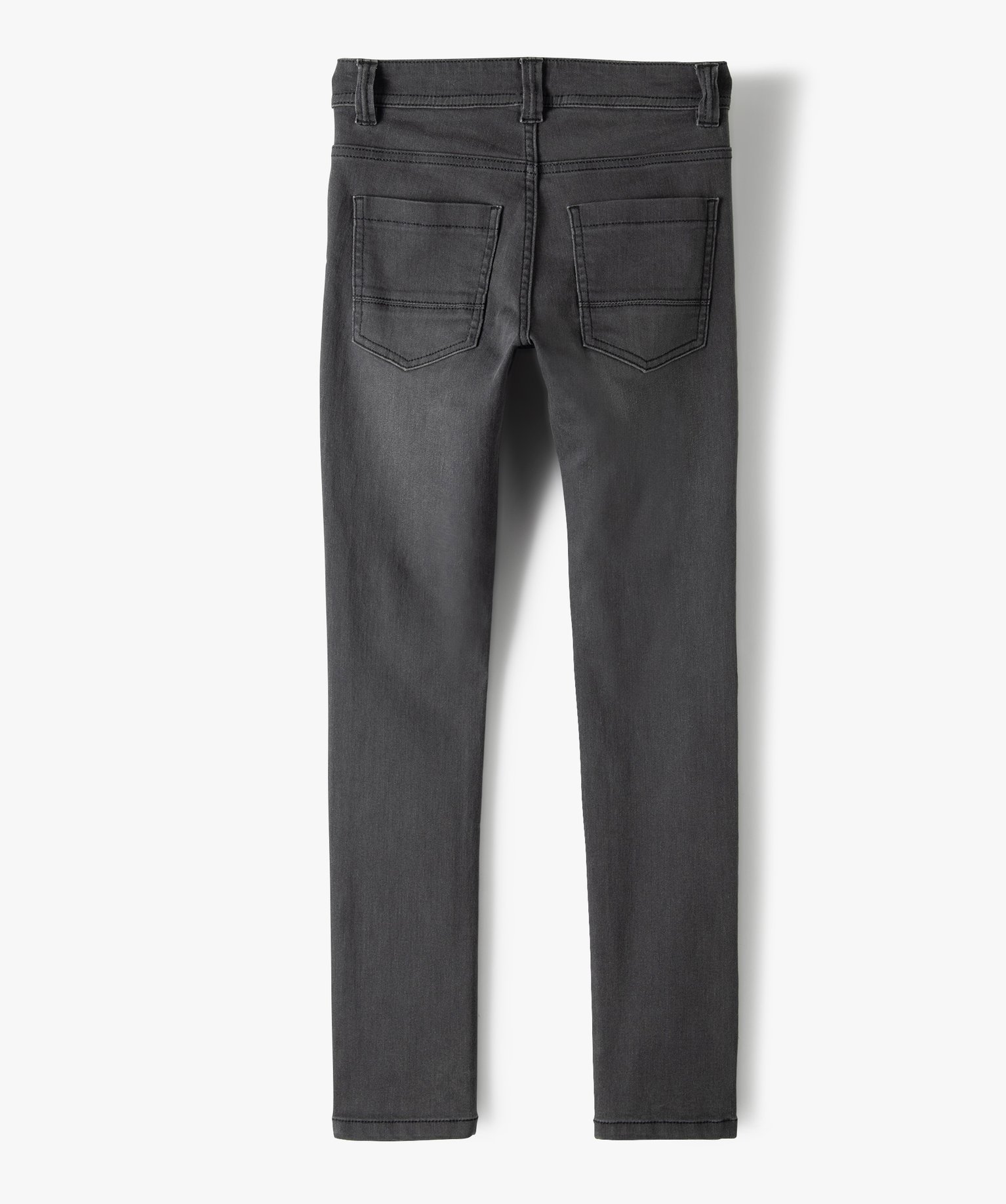Jean Garçon ultra skinny stretch avec plis aux hanches grey | GEMO