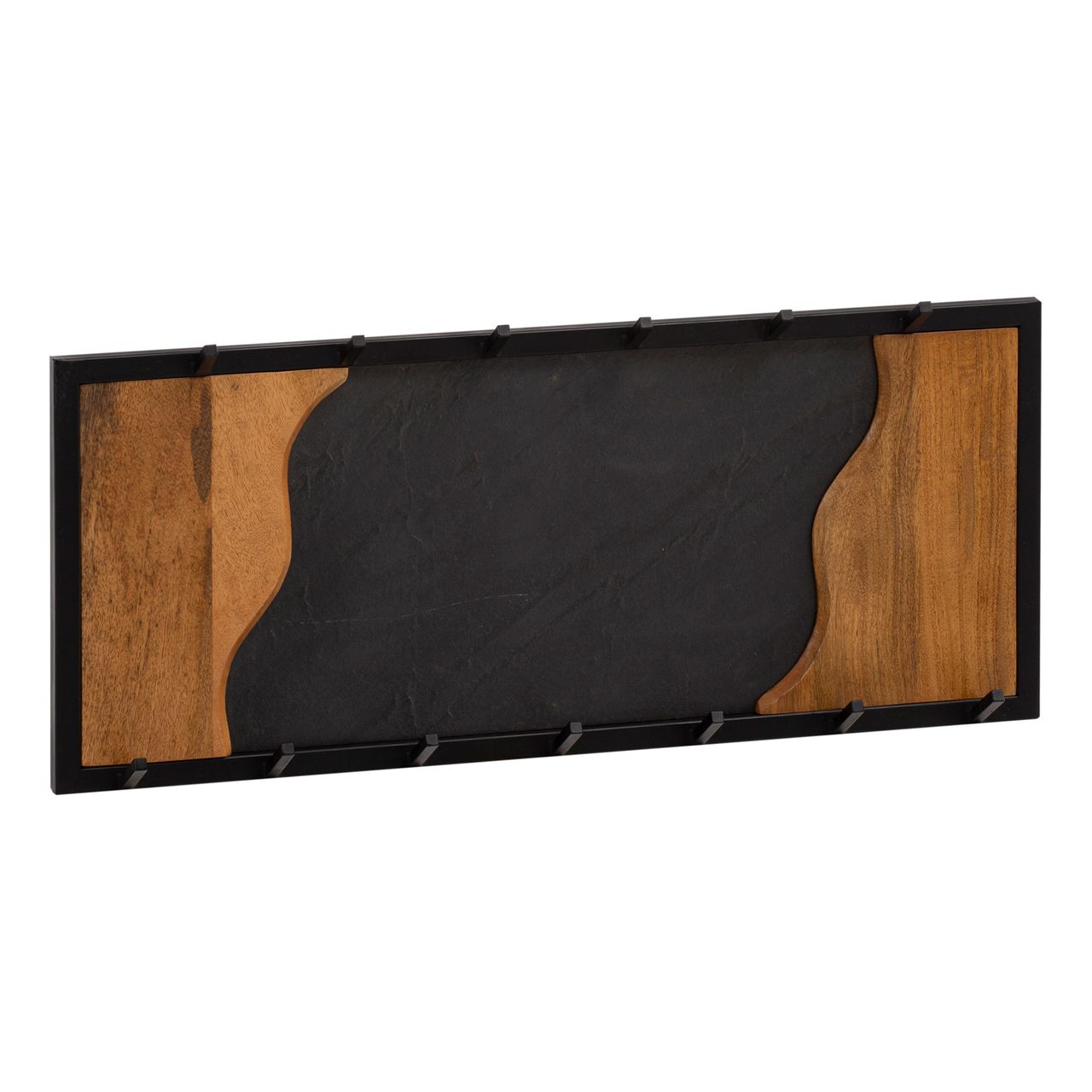 Wohnling Wandgarderobe Hakenleiste Steinoptik 80 cm Garderobe Flur Holz Modern