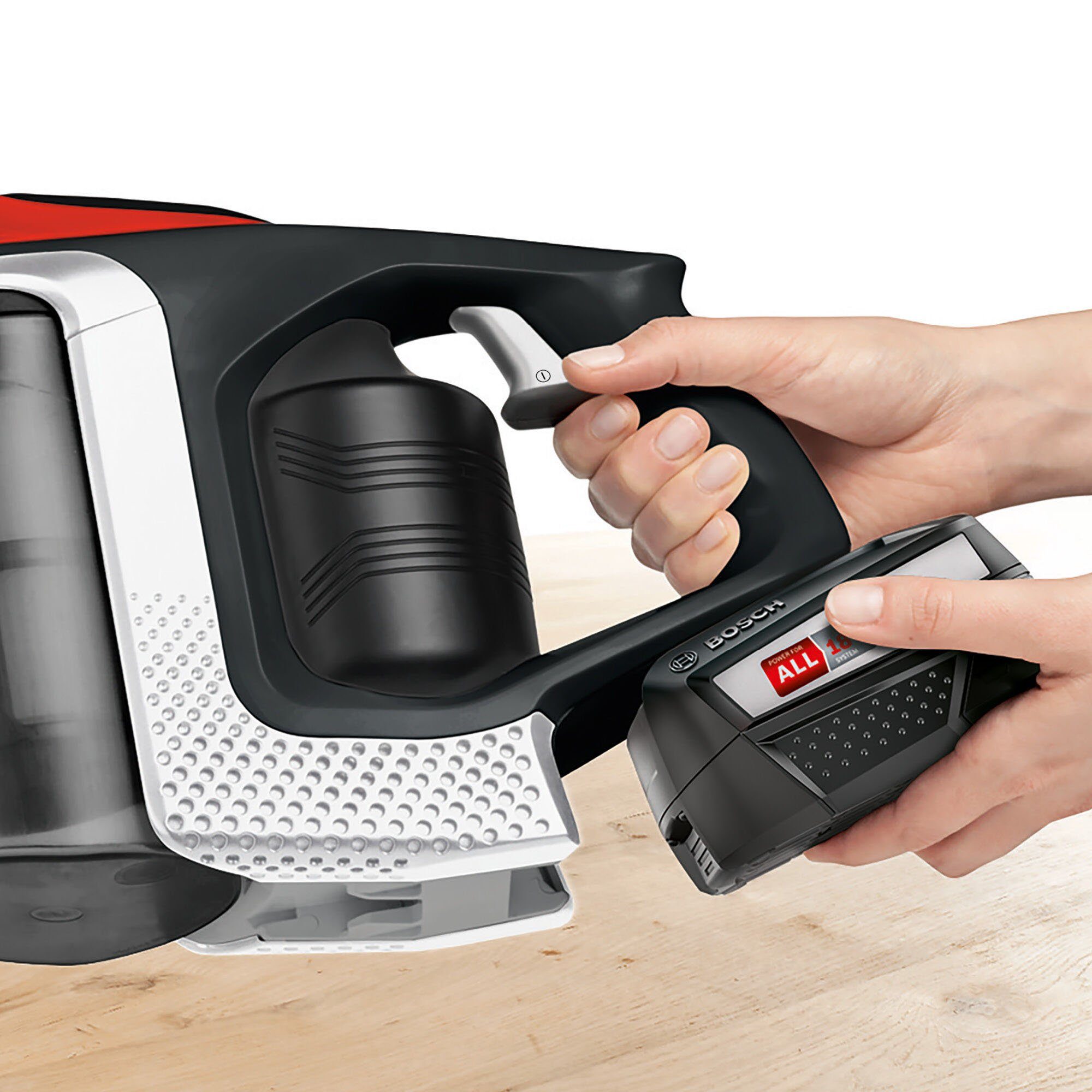 BOSCH Akku-Stielstaubsauger Unlimited ProPower BSS81POW1, Serie 8, schwarz, beutellos, 18V Bosch Power for ALL, 5,0 Ah Akku, inkl. umfangreichem Zubehör