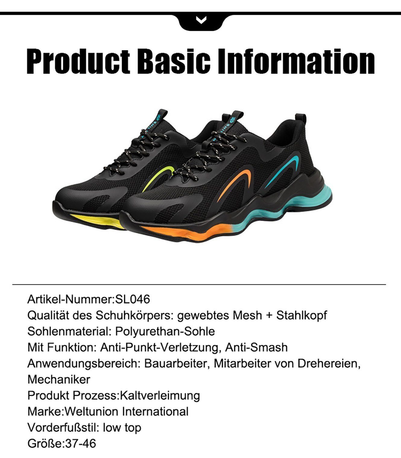 pochento Unzerbrechliche Stahlkappen-Arbeitsschuhe für Männer und Frauen Sicherheitsschuh (Indoor und Outdoor, sportlich, bequem, leicht, Atmungsaktiv Leichte und bequeme Sicherheitsschuhe) Anti-Smash, antistatisch, rutschhemmender, durchtrittsicher,