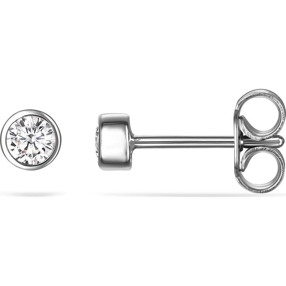 FAVS Boucles d'oreilles à fermoir à poussette 375 Or blanc Boucles d'oreilles