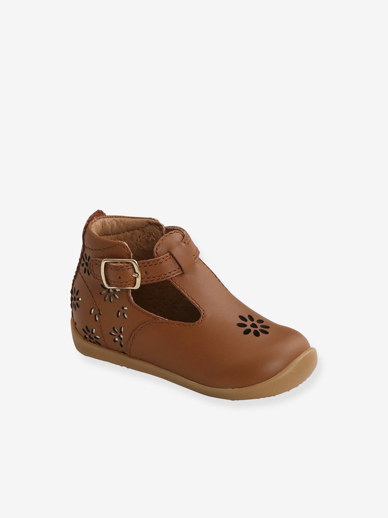 Salomés cuir bébé premiers pas camel