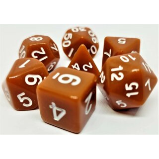 Würfelset Opaque: Brown/White (7)