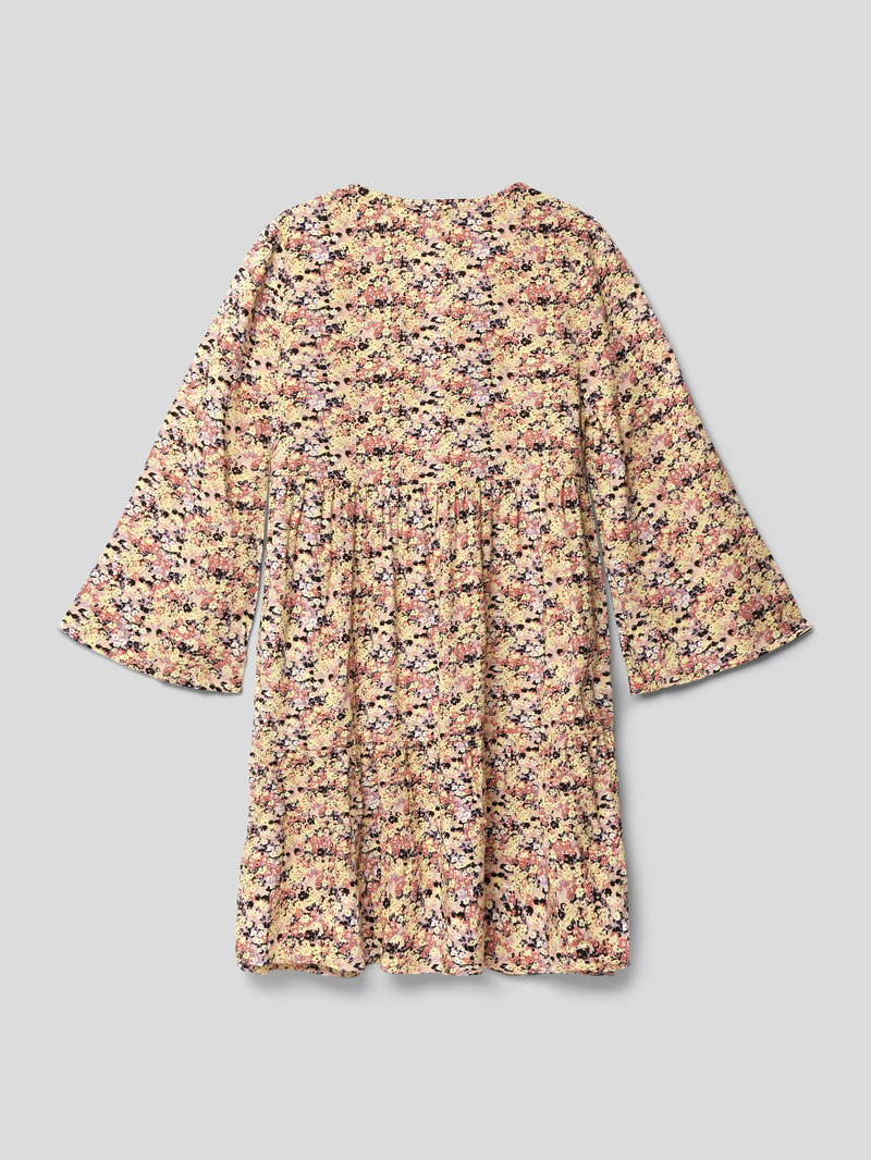 Kleid mit Allover-Muster in gelb