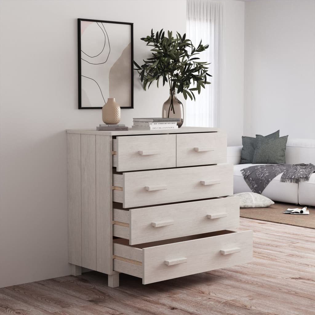 vidaXL Sideboard Sideboard HAMAR Weiß 79x40x80 cm Massivholz Kiefer (1 St)