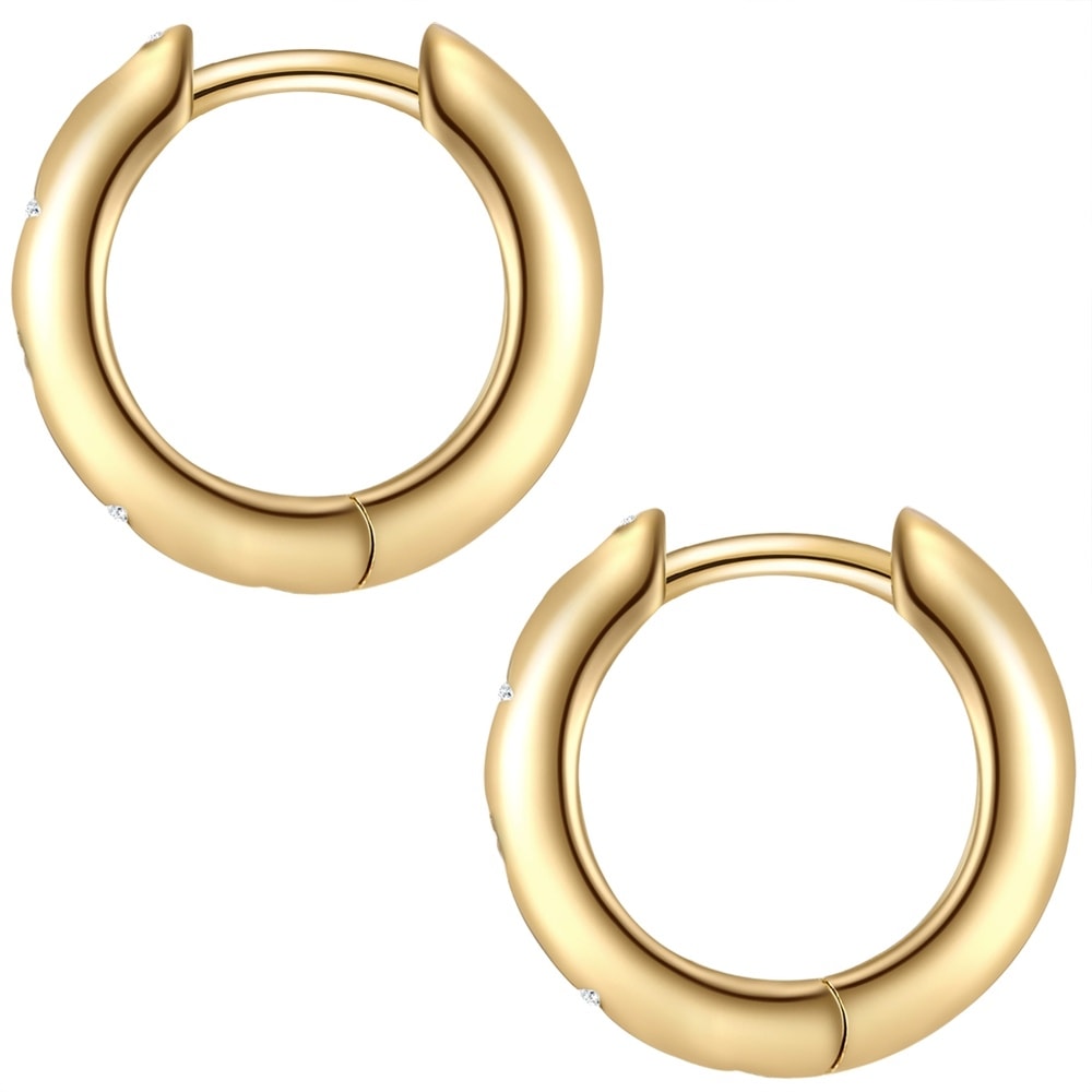 Glanzstücke München Créoles en argent Argent sterling Oxyde de zirconium (CZ) en Or jaune Boucles d'oreilles