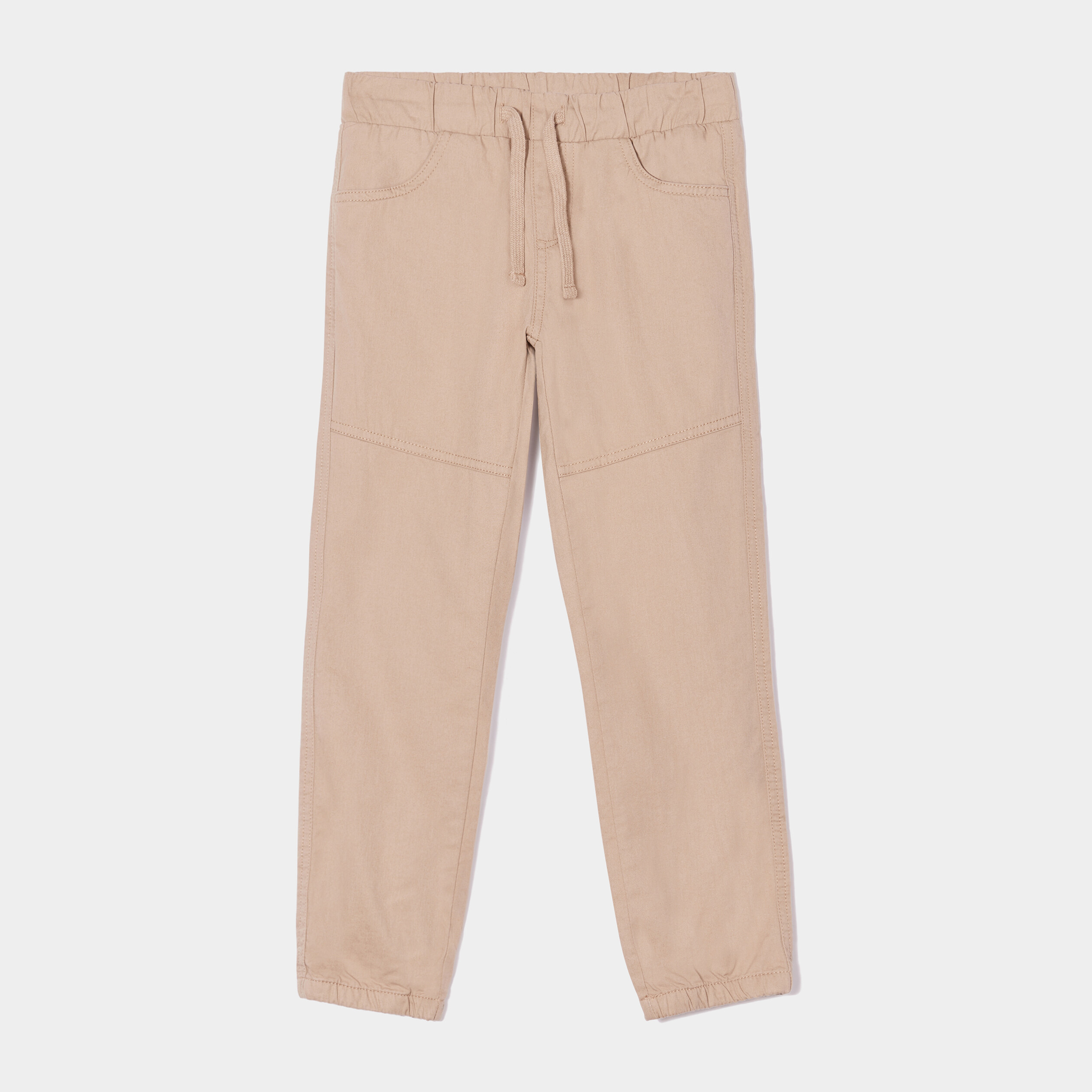 Pantalon regular taille élastiquée coton gris garçon | La Halle