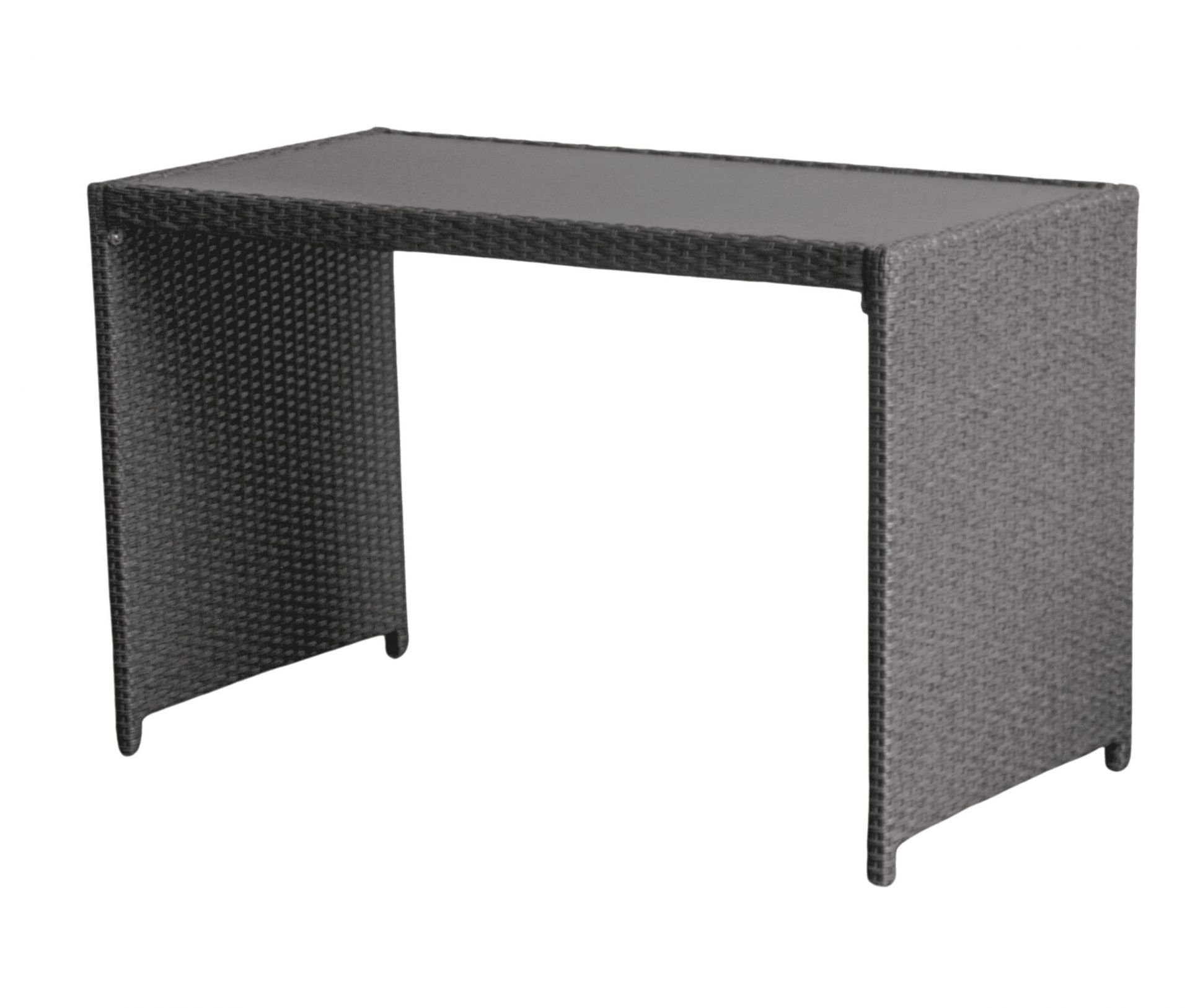 dasmöbelwerk Balkonset Balkonset XL 5tlg. Terrassenset Steingrau, lässt sich bei Nichtnutzung platzsparend ineinanderschieben