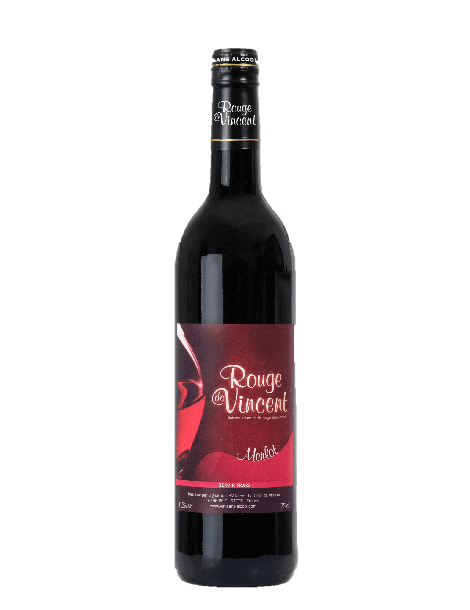 La Côte de Vincent : 100% Merlot 0.5% d'alcool - Gueule de joie 0.5° |  75 cl