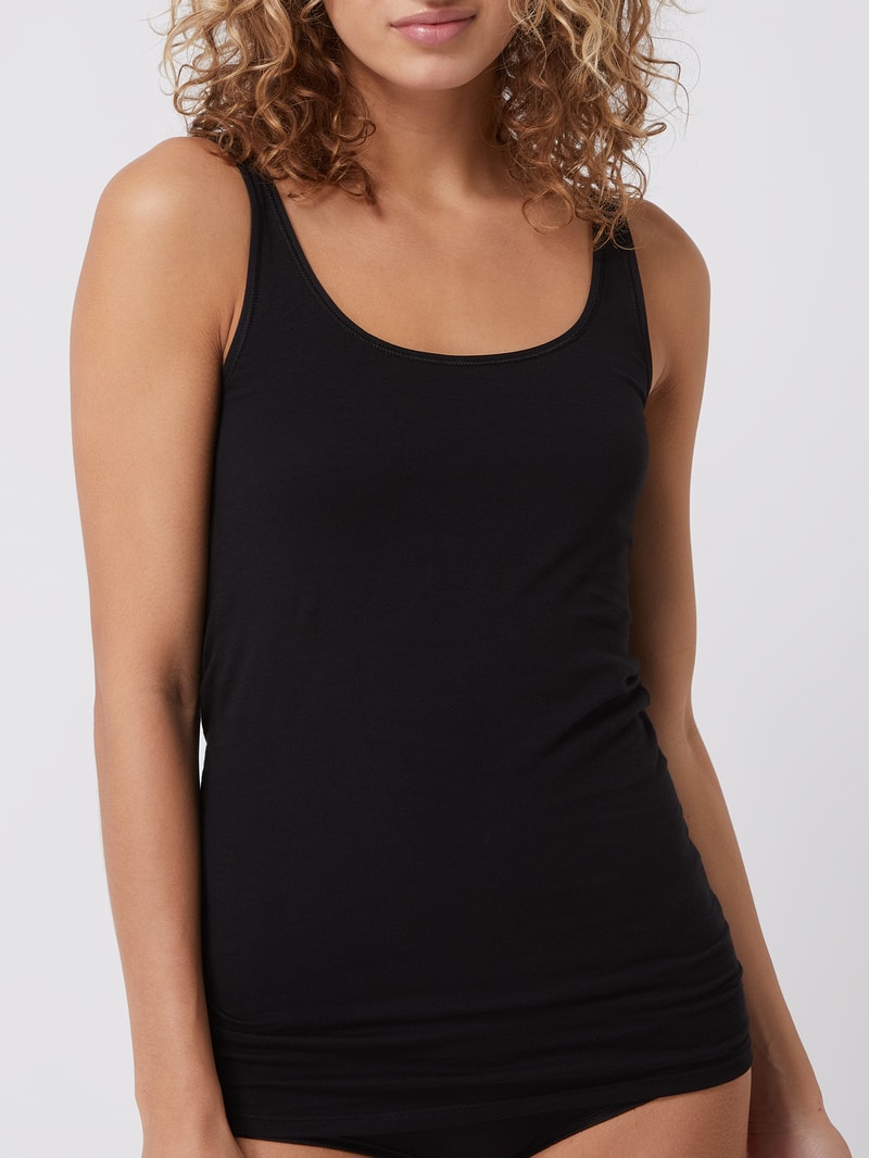 Unterhemd mit Stretch-Anteil im 2er-Pack in schwarz