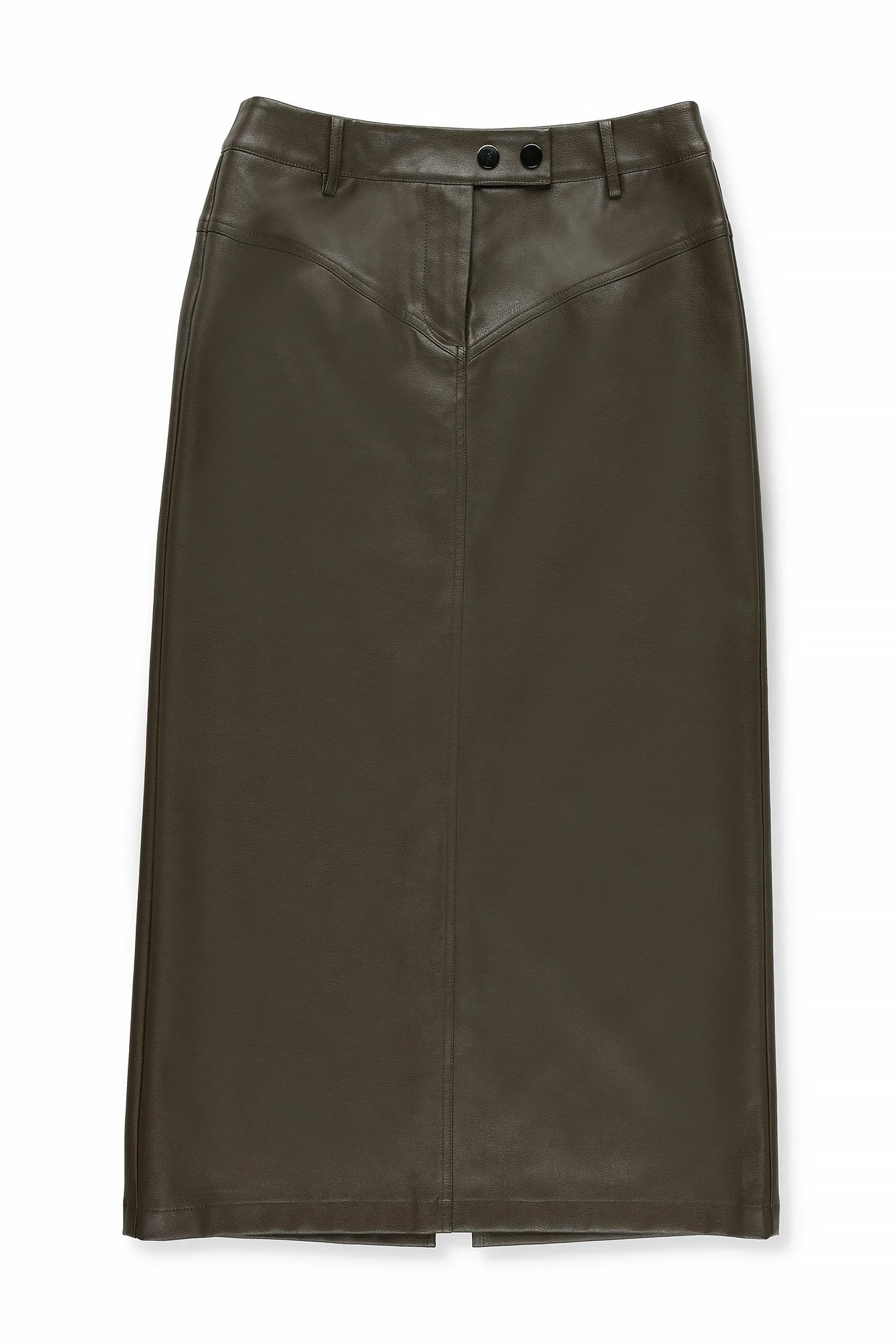 PU-Midirock mit mittelhoher Taille
