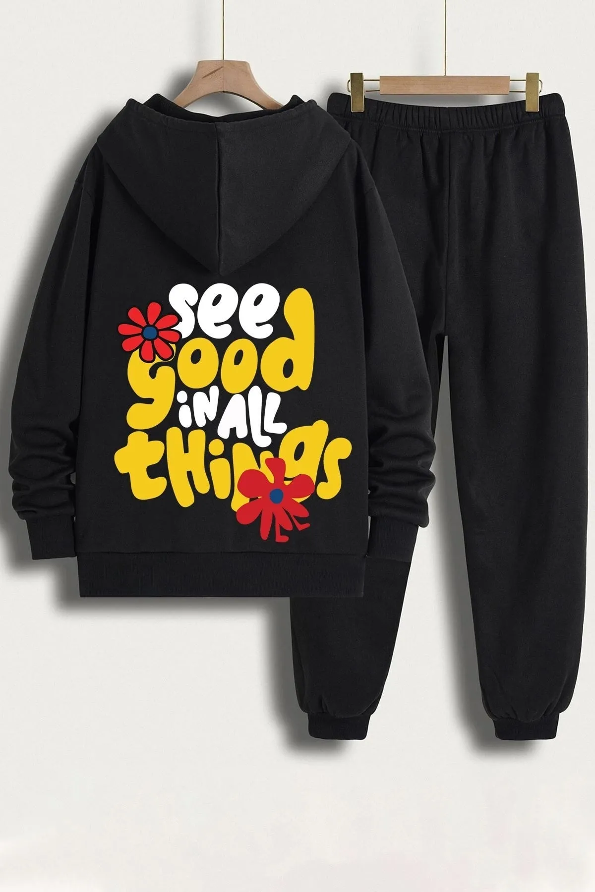 uyguntarz  Bedrucktes Unisex-Trainingsanzug-Set „Good Things“.
