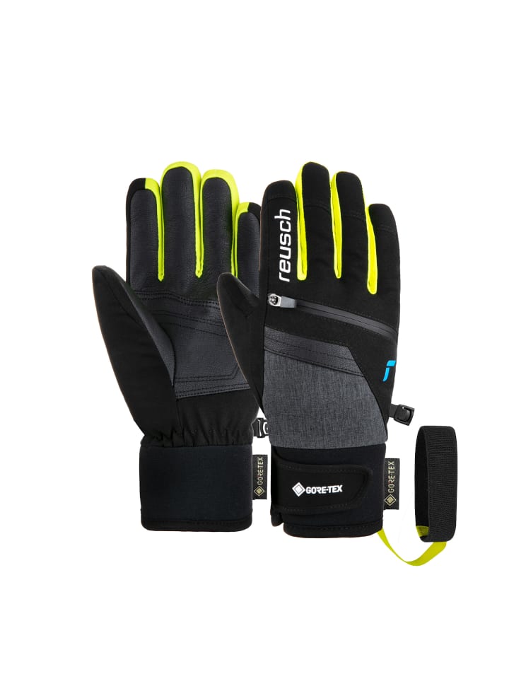 Reusch Fingerhandschuhe Travis GORE-TEX Junior in 7686 blck/blck mel/safety yell günstig kaufen