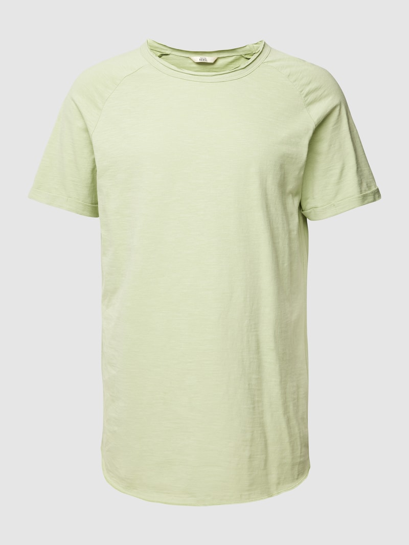 T-Shirt mit geripptem Rundhalsausschnitt Modell 'KAS' in schilf