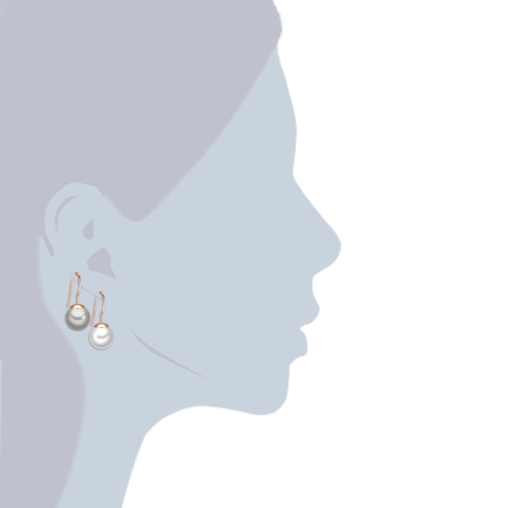 Rafaela Donata Boucles d'oreille en argent Perles organiques Perles organiques en Blanc/gris Boucles d'oreilles