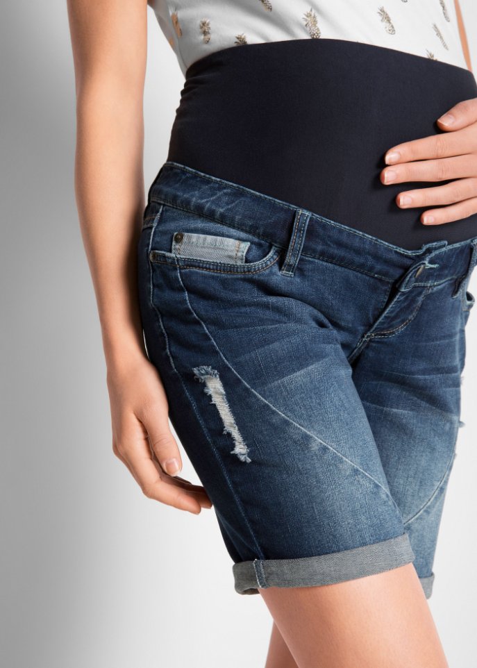 Umstandsjeansshorts für Beginn und nach der Schwangerschaft