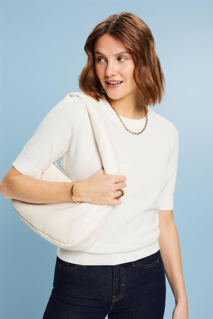 Kurzärmliger Pullover mit Rundhalsausschnitt
