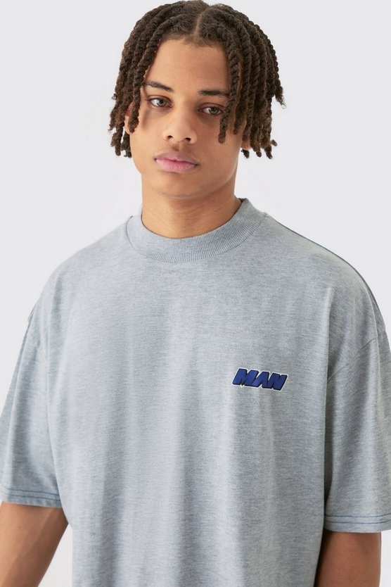 Kastiges Man Oversize T-Shirt mit Kontrast-Naht