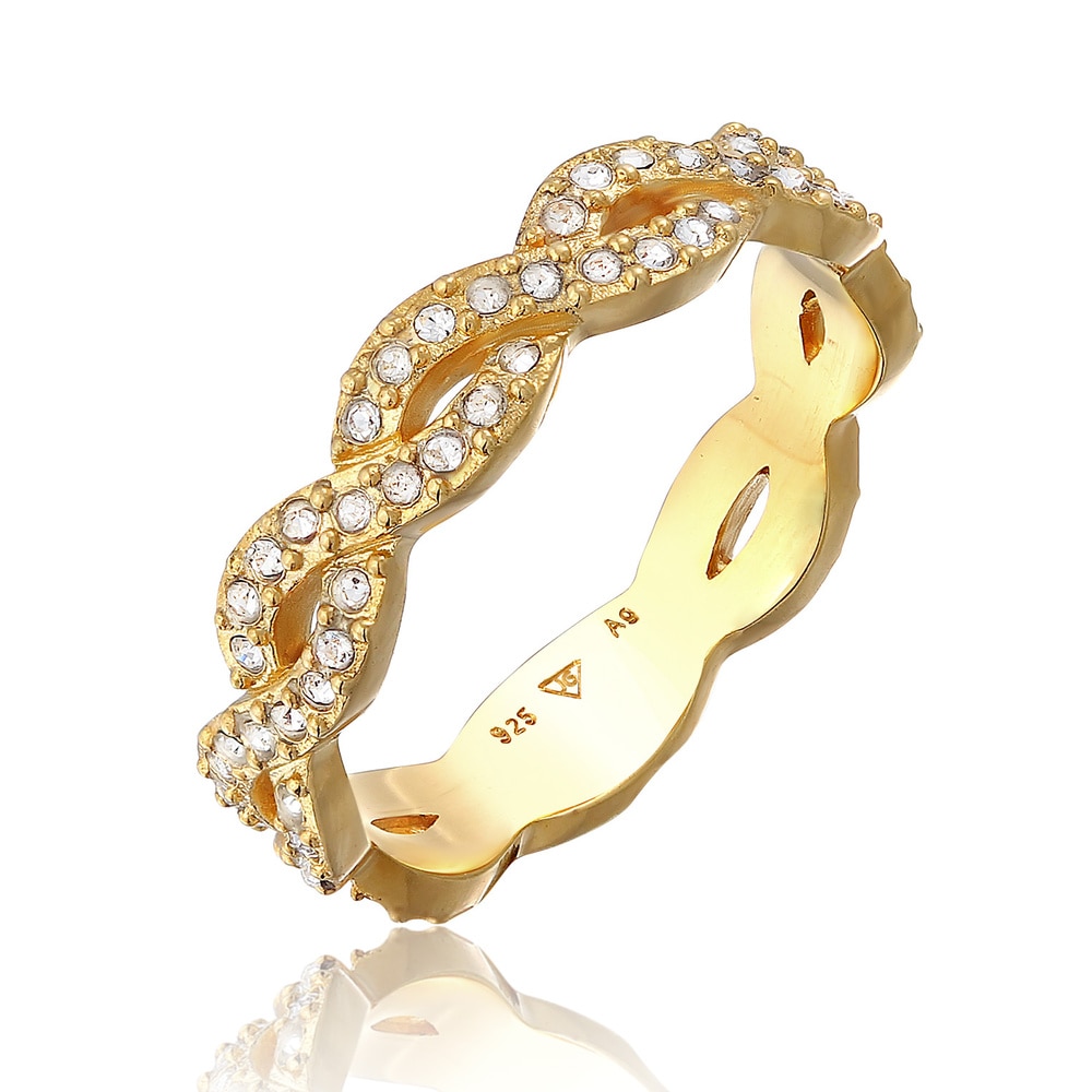 Elli Elli Bague Femmes Infinité Amour étincelant avec cristaux en argent sterling 925 Bague