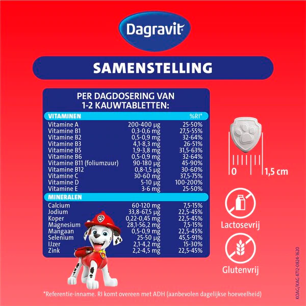 Dagravit Kids-Xtra Ryhmä Hau 3-5 vuotta Pureskelutabletit 60 kpl