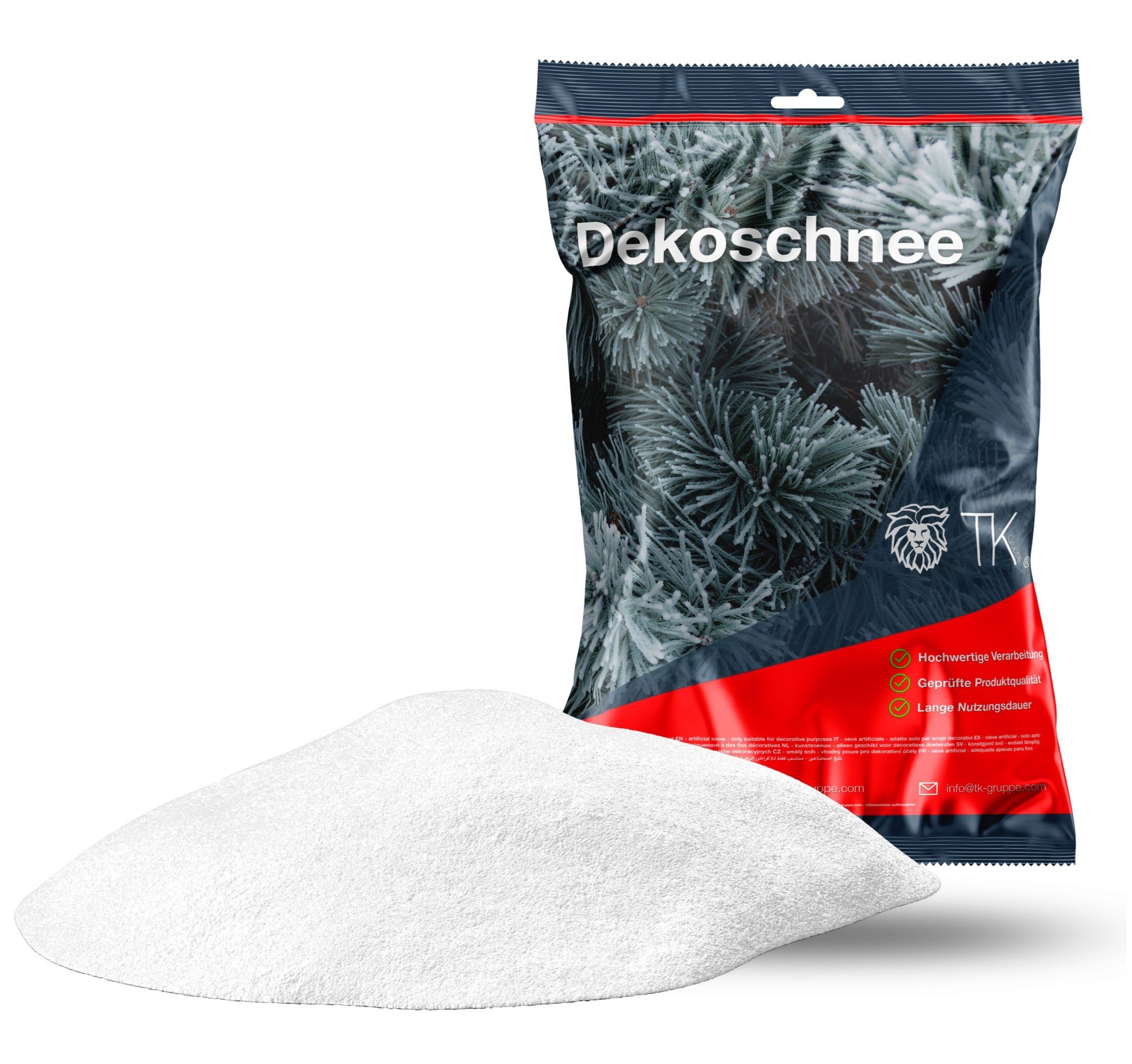TK Gruppe Dekosteine 5x Kunstschnee Dekoschnee Streuschnee im Beutel Winterdeko Schnee, (5-St)