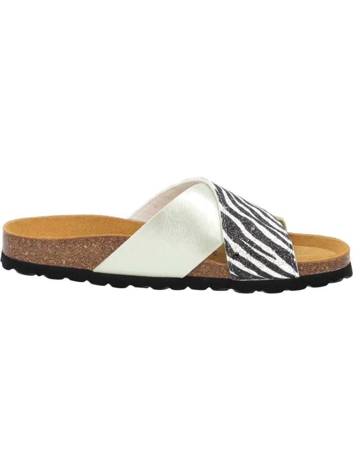 palado Pantoletten in grün zebra glitzer günstig kaufen