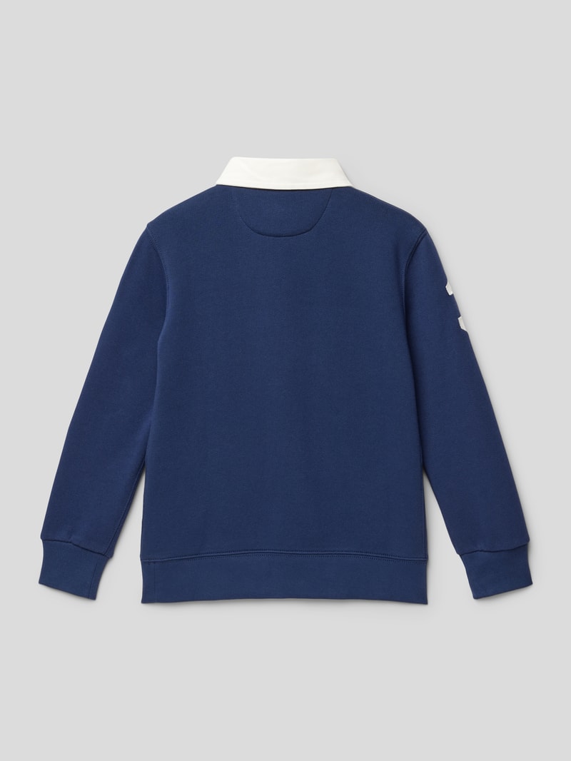 Sweatshirt mit Label-Stitching Modell 'RUGBY' in marineblau