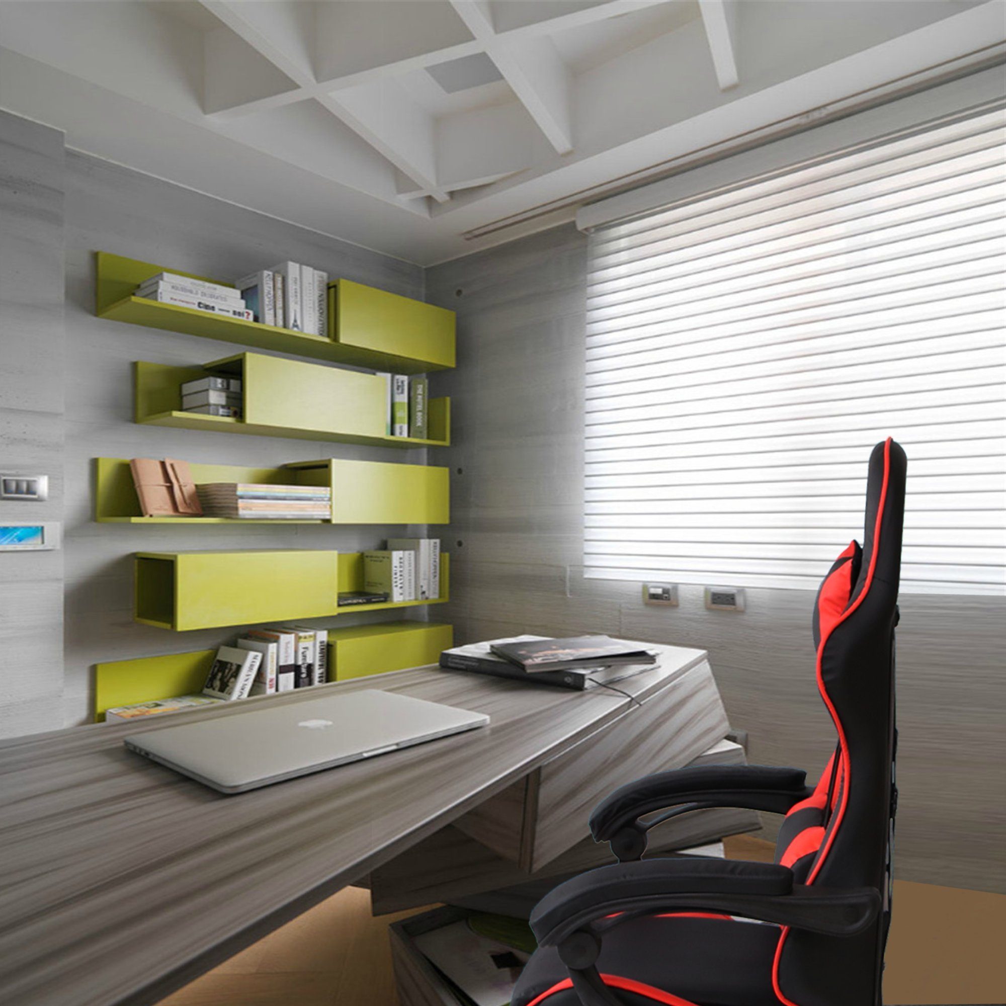 Melko Gaming-Stuhl Schreibtischstuhl Gamingstuhl Bürostuhl Chefsessel Drehstuhl in Schwarz Rot Sportsitz Höhenverstellbar inkl. Fußablage für Gaming Büroarbeit Office (Stück)