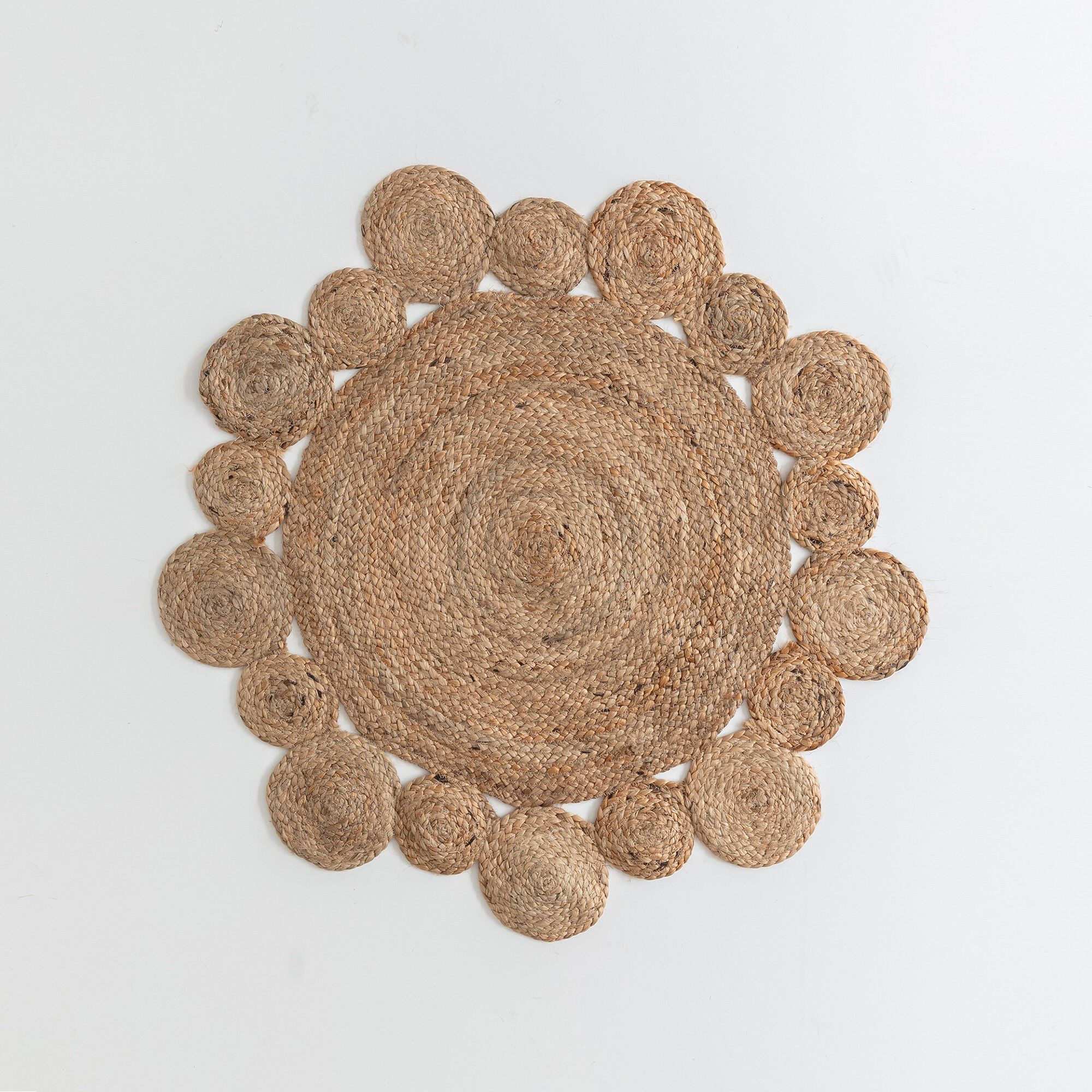 Tapis rond en jute ajouré