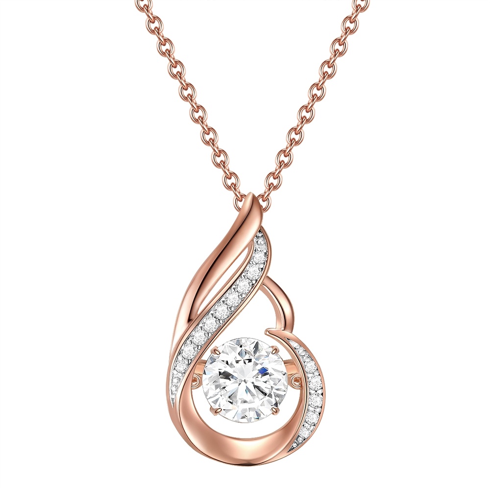 Rafaela Donata Collier en argent Argent sterling Oxyde de zirconium (CZ) en Or rose collier
