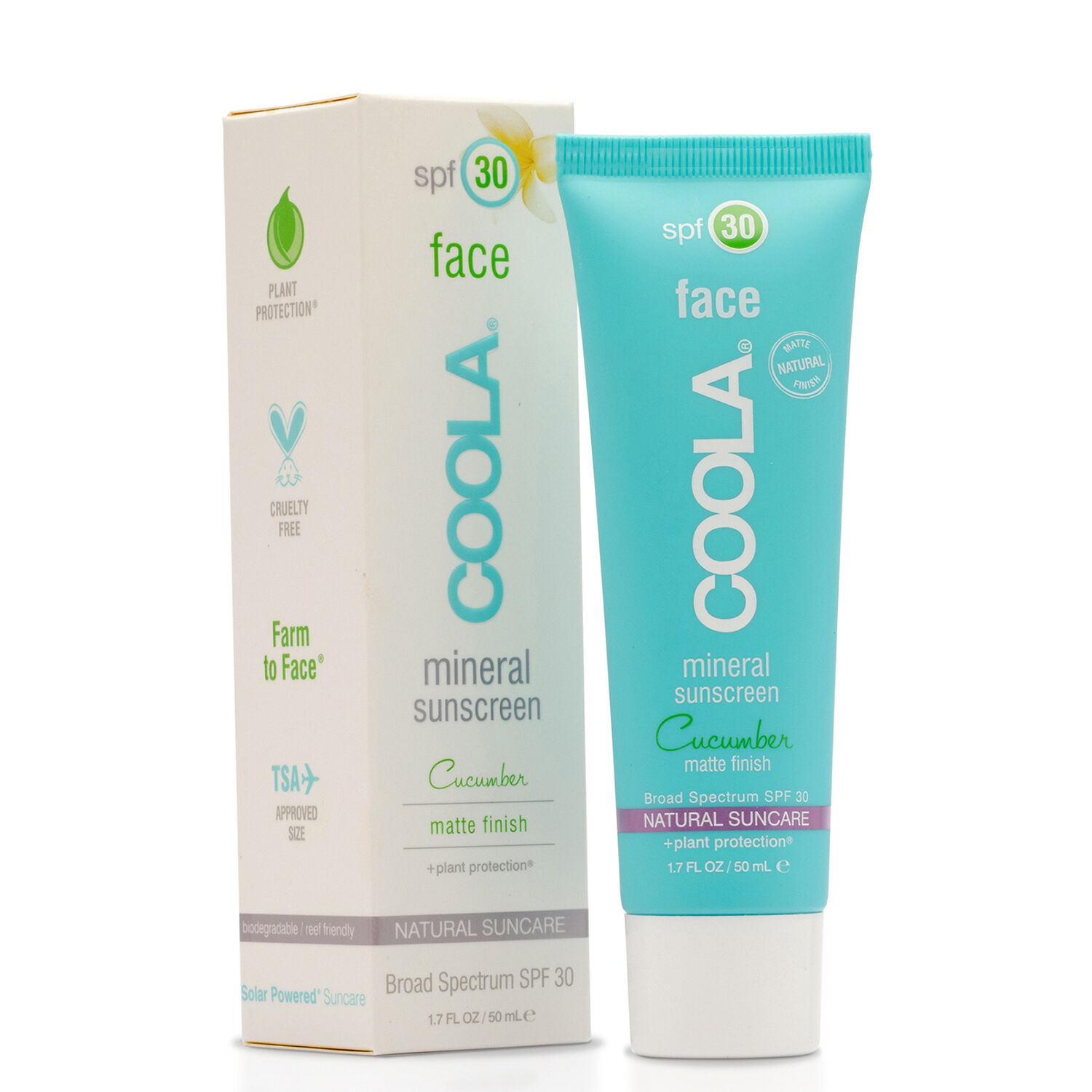 Coola Lotion Solaire Visage Minérale SPF30 Mate Concombre 50 ml