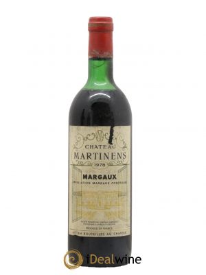 Château Martinens Cru Bourgeois  1978 - Lot de 1 Bouteille