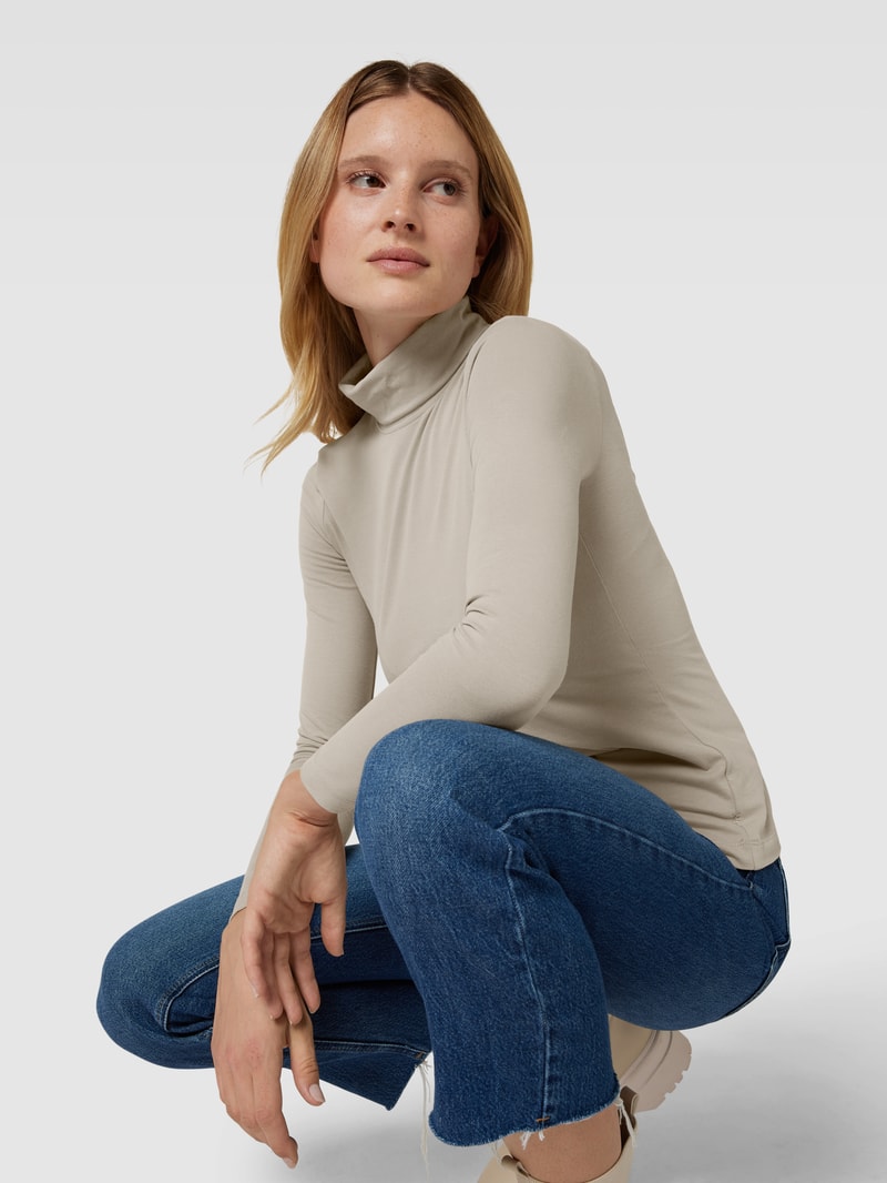 Longsleeve mit Rollkragen in taupe