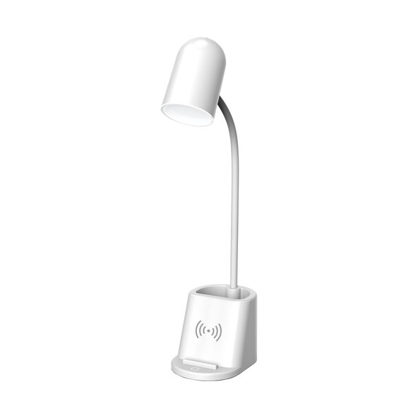 LED-Tischleuchte mit Wireless-Ladefunktion rund, weiß