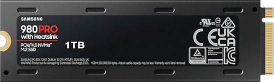 Samsung 980 PRO Heatsink interne SSD (1 TB) 7000 MB/S Lesegeschwindigkeit, Playstation 5 kompatibel